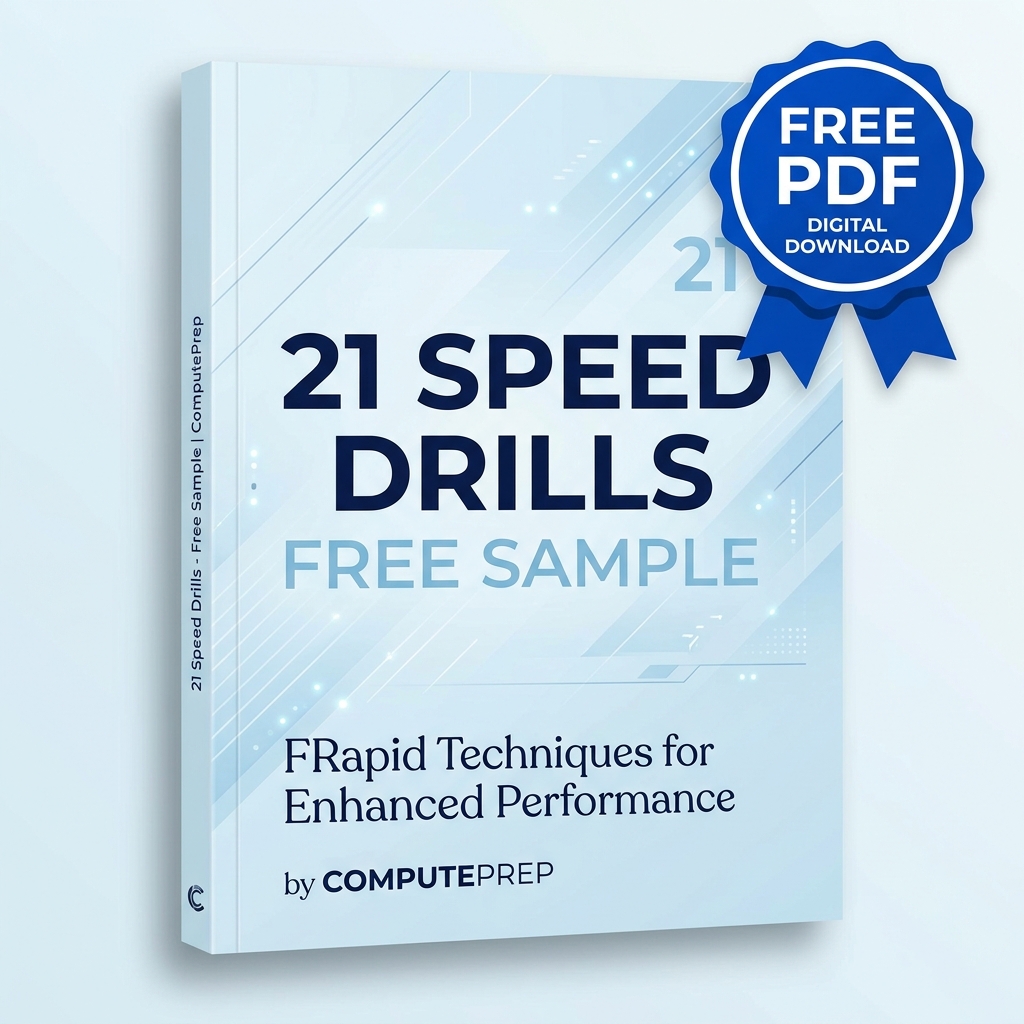 Cover of the free ComputePrep sample: 23 speed drills